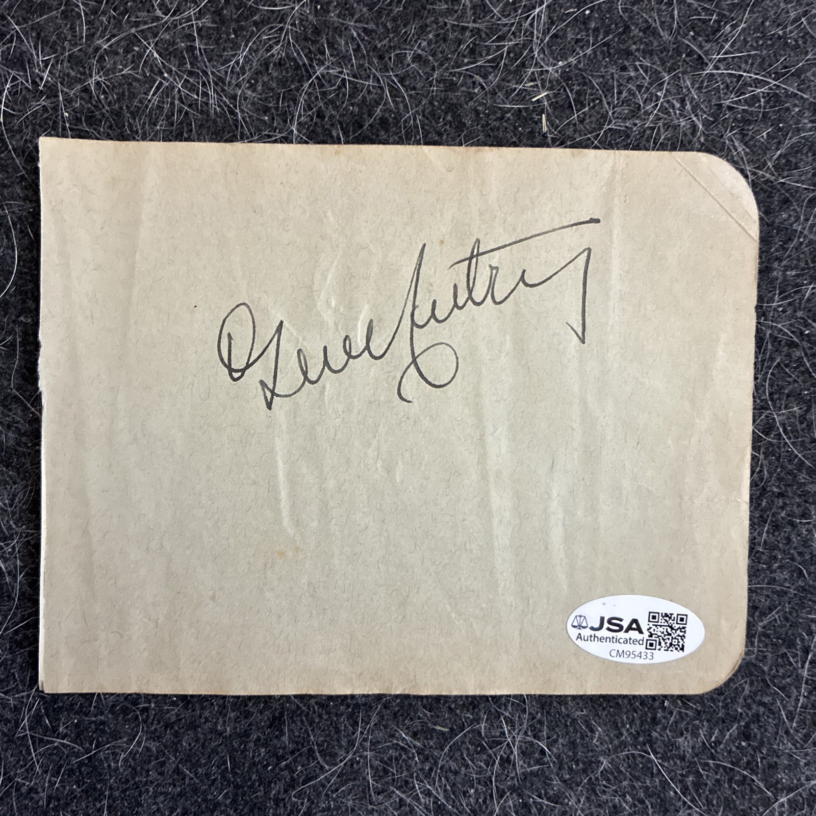 Gene Autry Signed Cut JSA Authenticated The Singing  Cowboy Western angels mlb