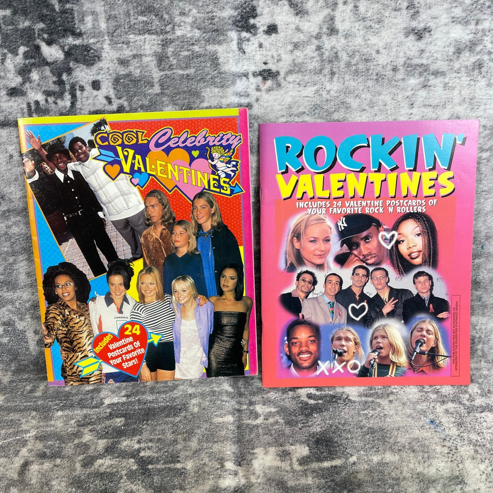 Vtg Cool Celebrity Valentine Postcard Book Lot Spice Girls Backstreet Boys Y2K