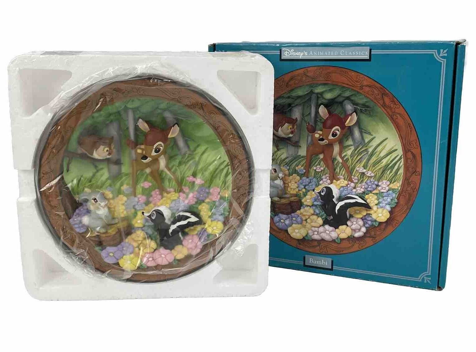 Walt Disney Animated Classics 3-D Plate Bambi Collector\'s 1989 Vtg NEW IN BOX