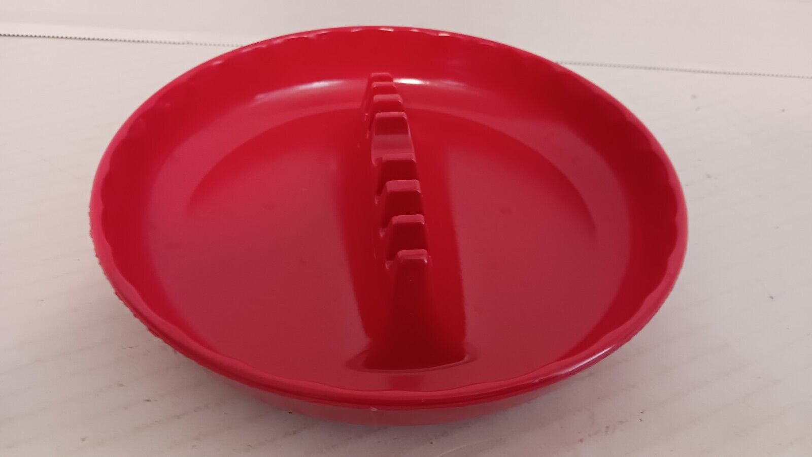Vintage GES Line Melamine Mid Century Modern Red Ashtray - Made in USA