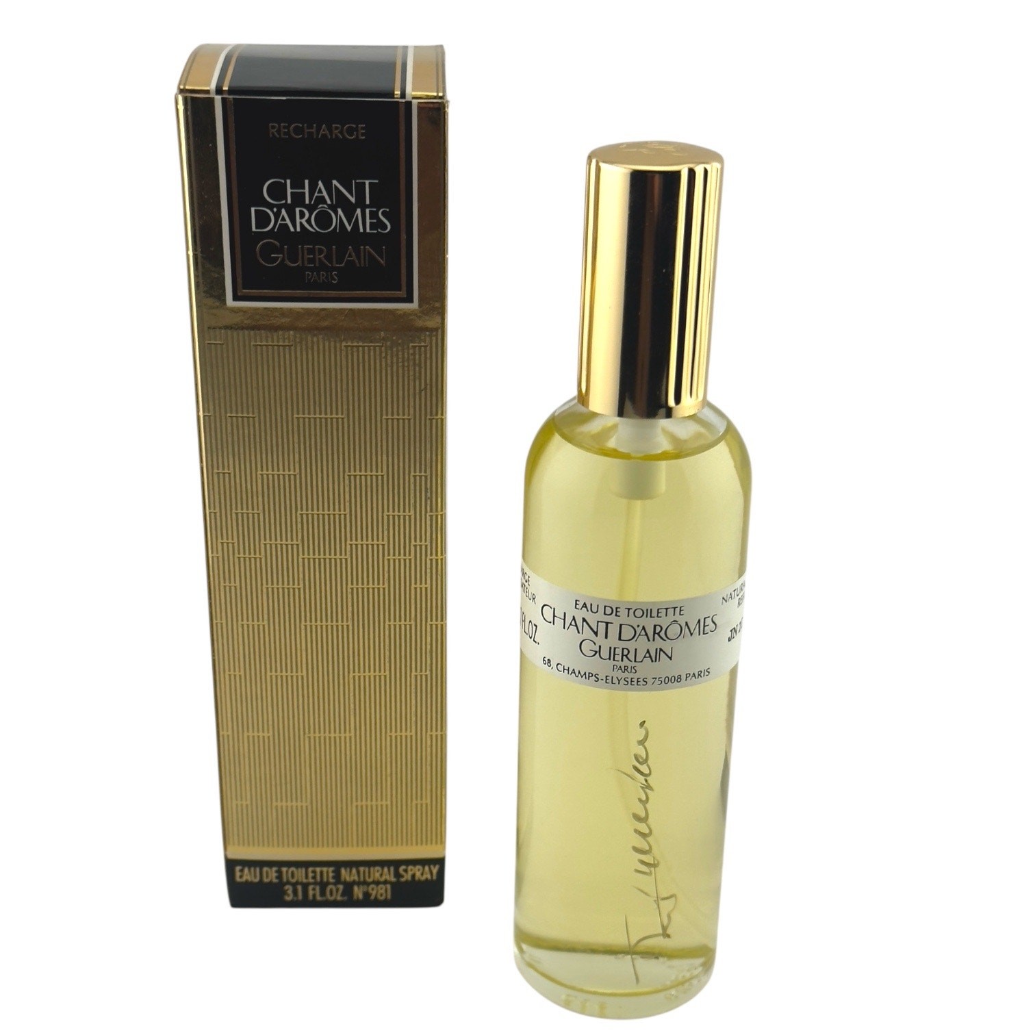 Vintage Guerlain Chant d’Aromes EDT Refill 3.1oz Hand Signed Jean-Paul Guerlain