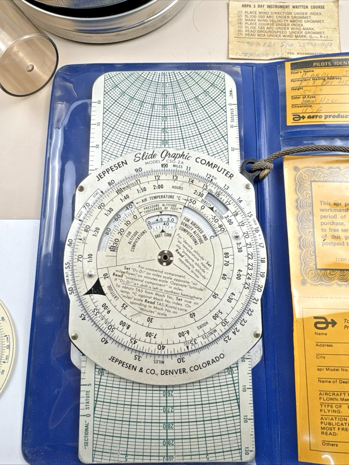 Vintage APR E6-B Flight Computer Jeppesen 3-Way Slide Pilot Navigation Lot