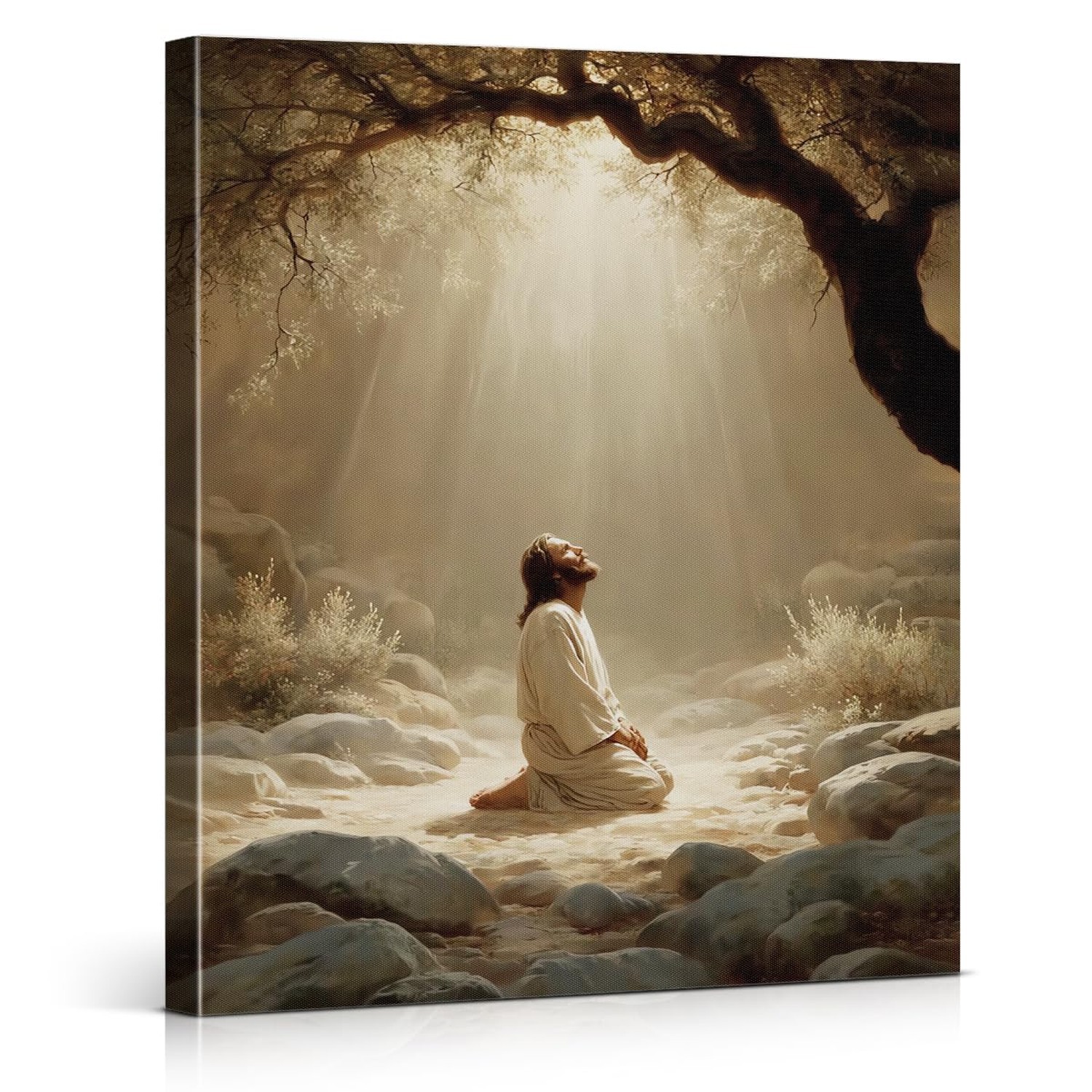 Christian Jesus Praying Wall Art Print - Religious Garden of Gethsemane Canva... Christian Jesus Praying Wall Art Print - Religious Garden of Gethsemane Canva...