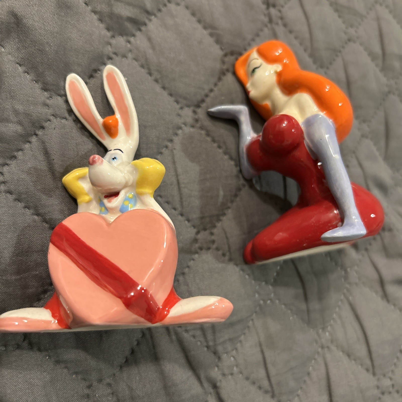 Vintage Disney Jessica & Roger Rabbit  Salt And Pepper Shakers RARE