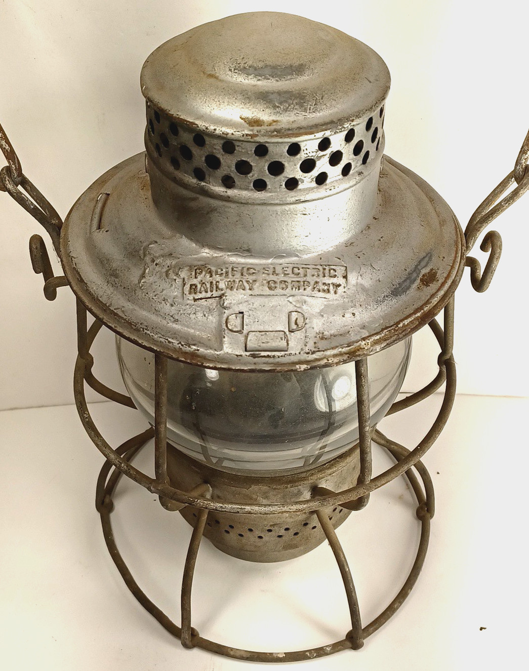 Vintage Pacific Electric RR Lantern Adlake Kero 2-34, clear unmarked globe