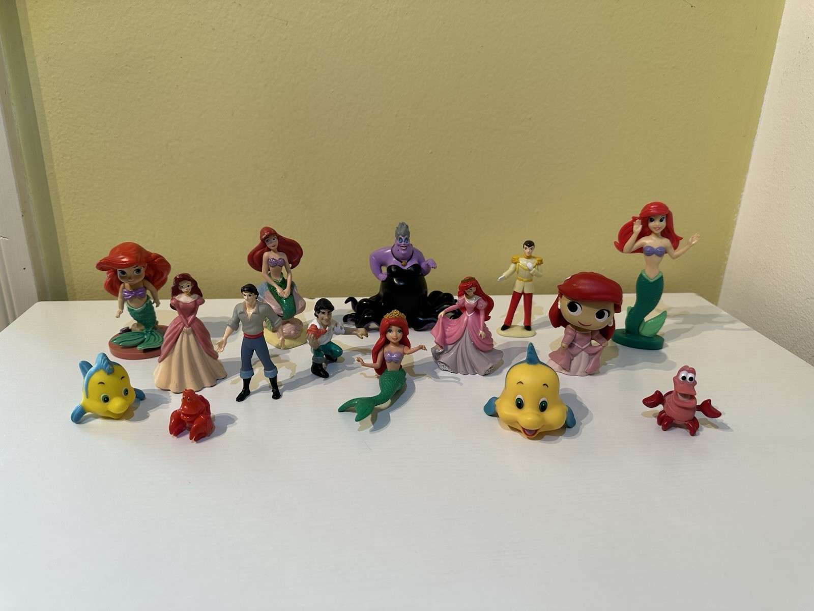 The Little Mermaid Figure Lot Disney Ariel Eric Ursula Sebastian Flounder 15pc