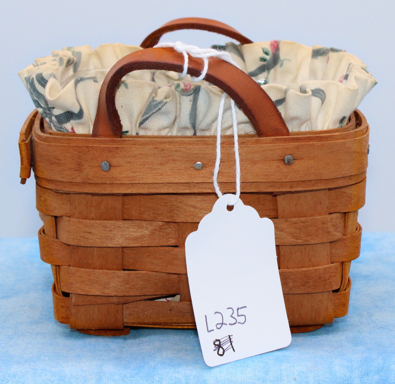 1994 Longaberger Herb Garden Basket – Sweet Basil Liner, Protector, & Inserts