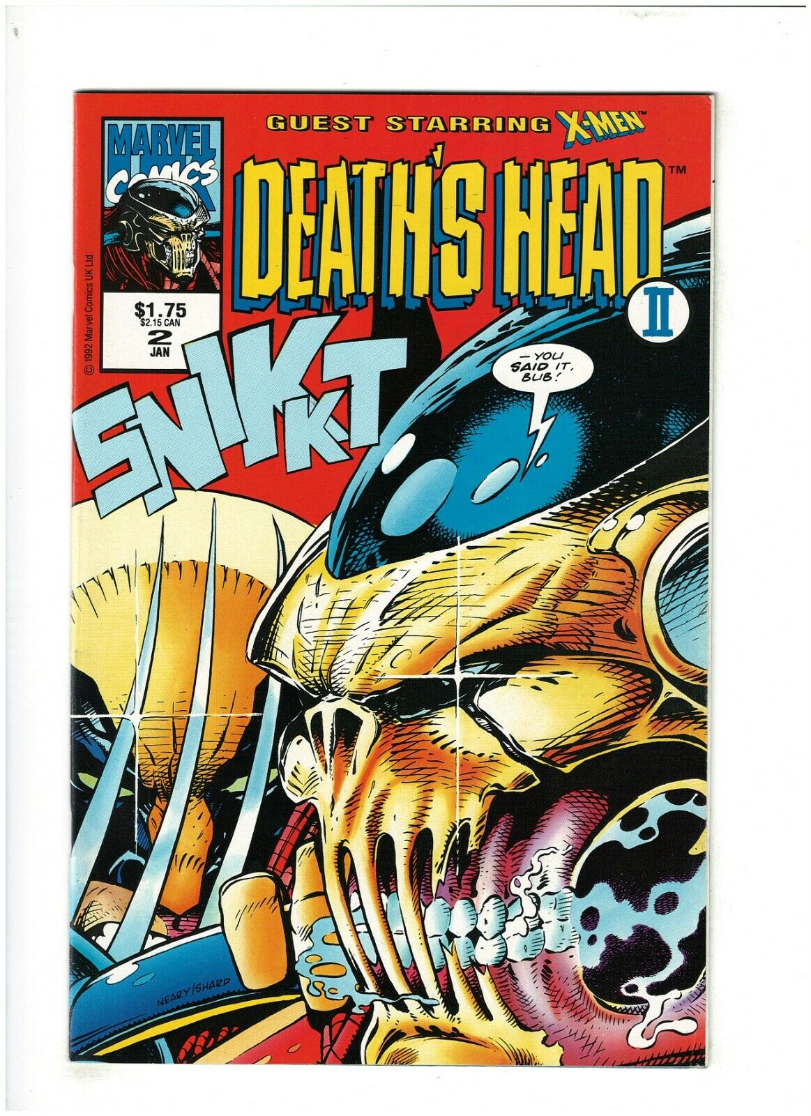 Death's Head II #2 NM- 9.2 Marvel UK Comics 1992 Ongoing Series vs. Wolverine