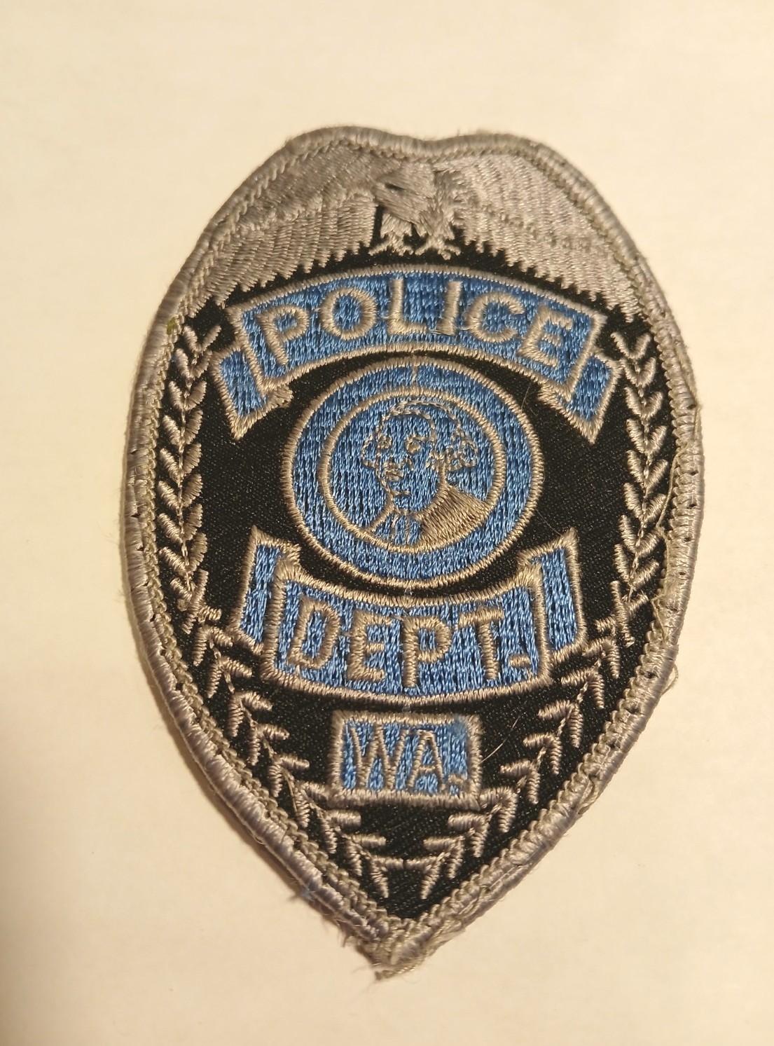 Vintage Obsolete Police Washington WA  Patch Eagle George Washington Silver Blue