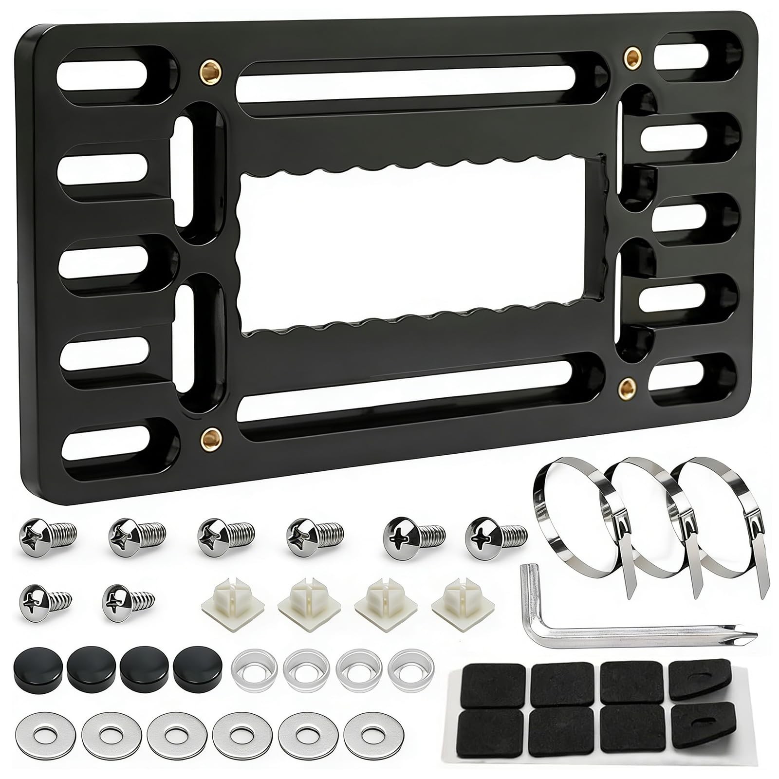 Front License Plate Mount, No Drill License Plate Bracket Holder | Universal
