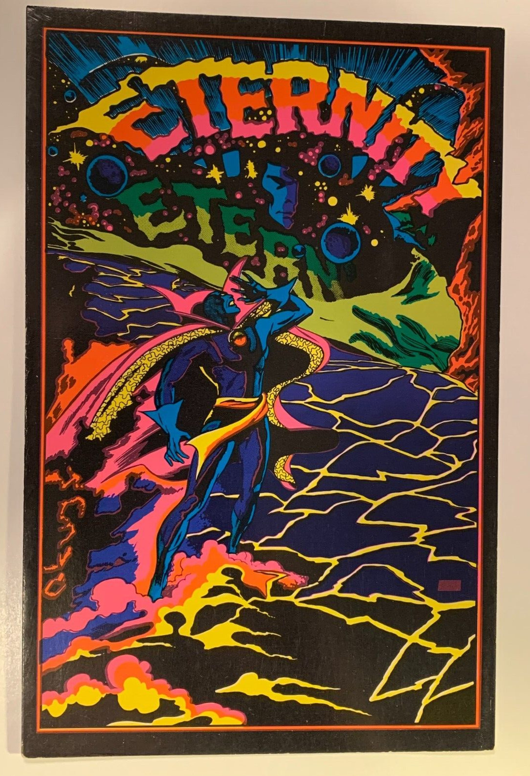 1971 VINTAGE MARVEL COMICS BLACKLIGHT POSTCARD THE THIRD EYE -NICE, 6x9.25\