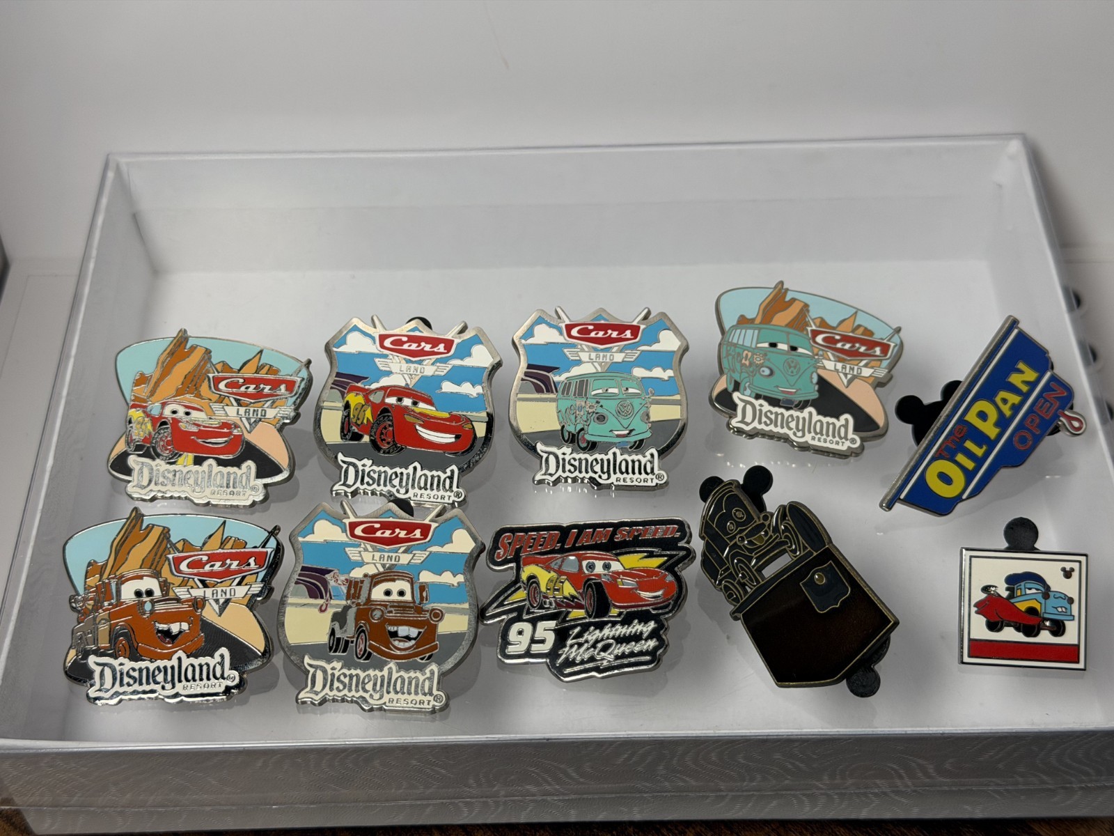 Disney Pin Lot 10 Cars Land Disneyland Lightning McQueen Mater Limited Release