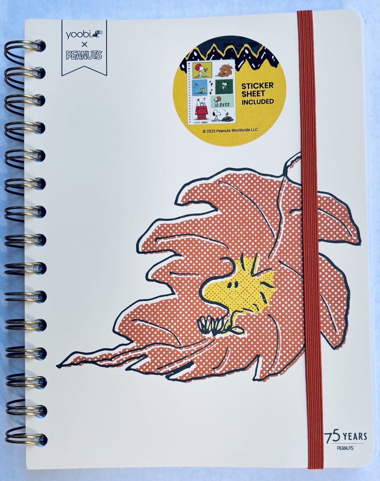 Yoobi x Peanuts Woodstock Journal Notebook with Stickers Included  8” x 6” NEW