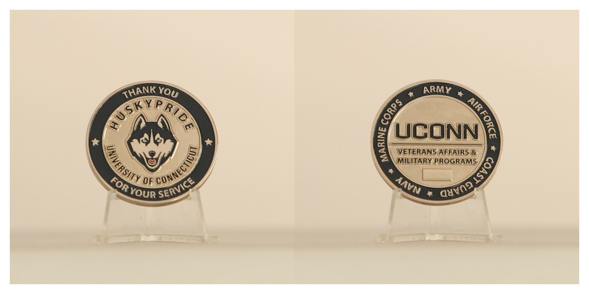 UConn Husky Pride Veterans & Military Service Challenge Coin  4#G