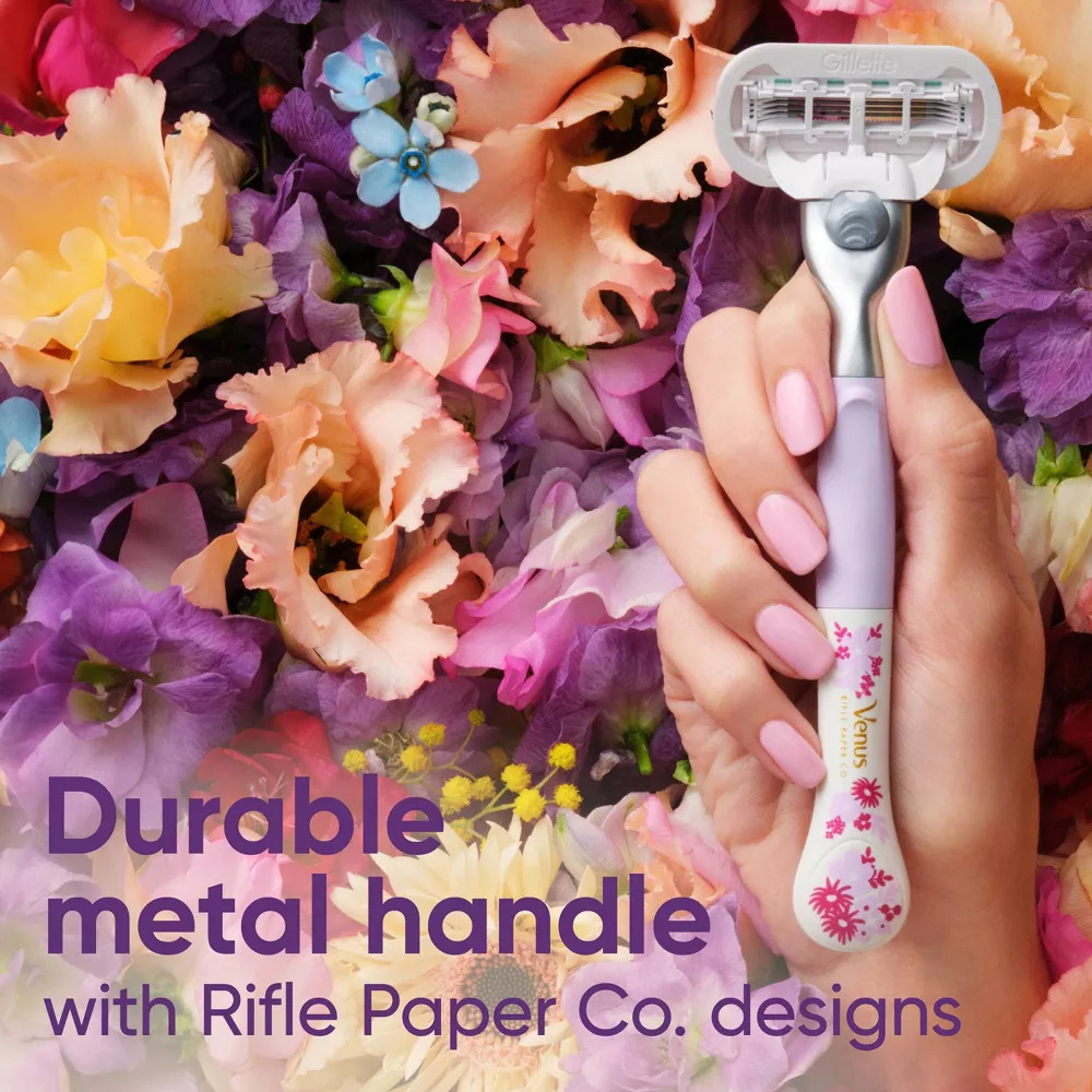 Rifle Paper Co. + Venus Deluxe Smooth Sensitive Razor + 3 Refills & Handle