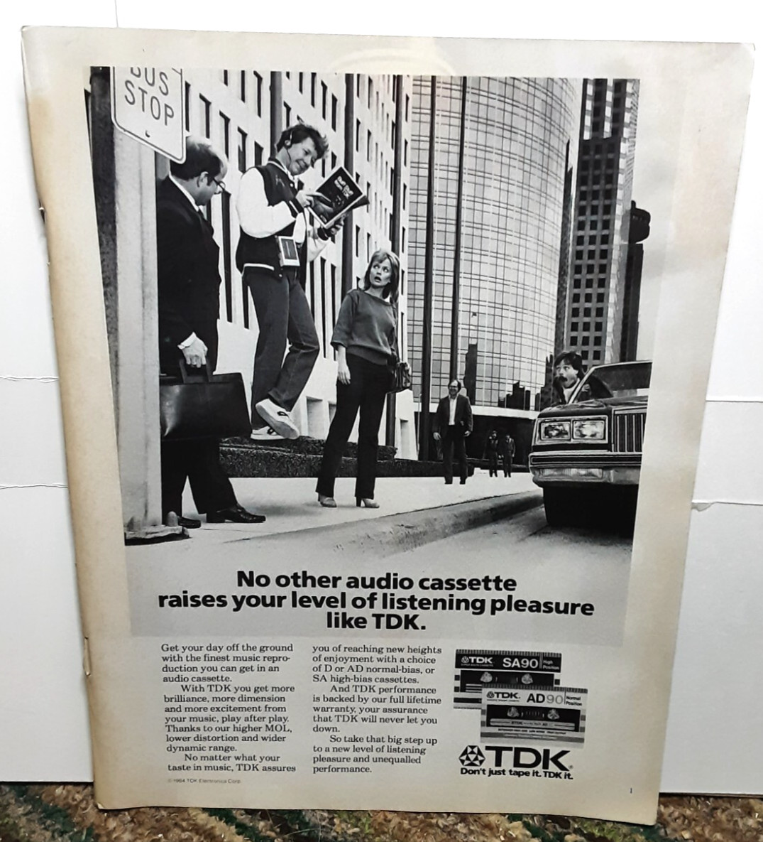 Vintage 1985 Print Ad TDK Audio Cassette SA90 AD90 Original 1980s