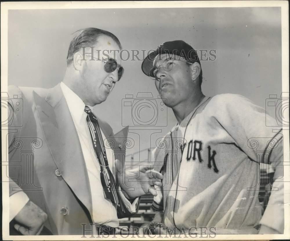 Press Photo Baseball Commissioner Happy Chandler with New York Giants\' Mel Ott