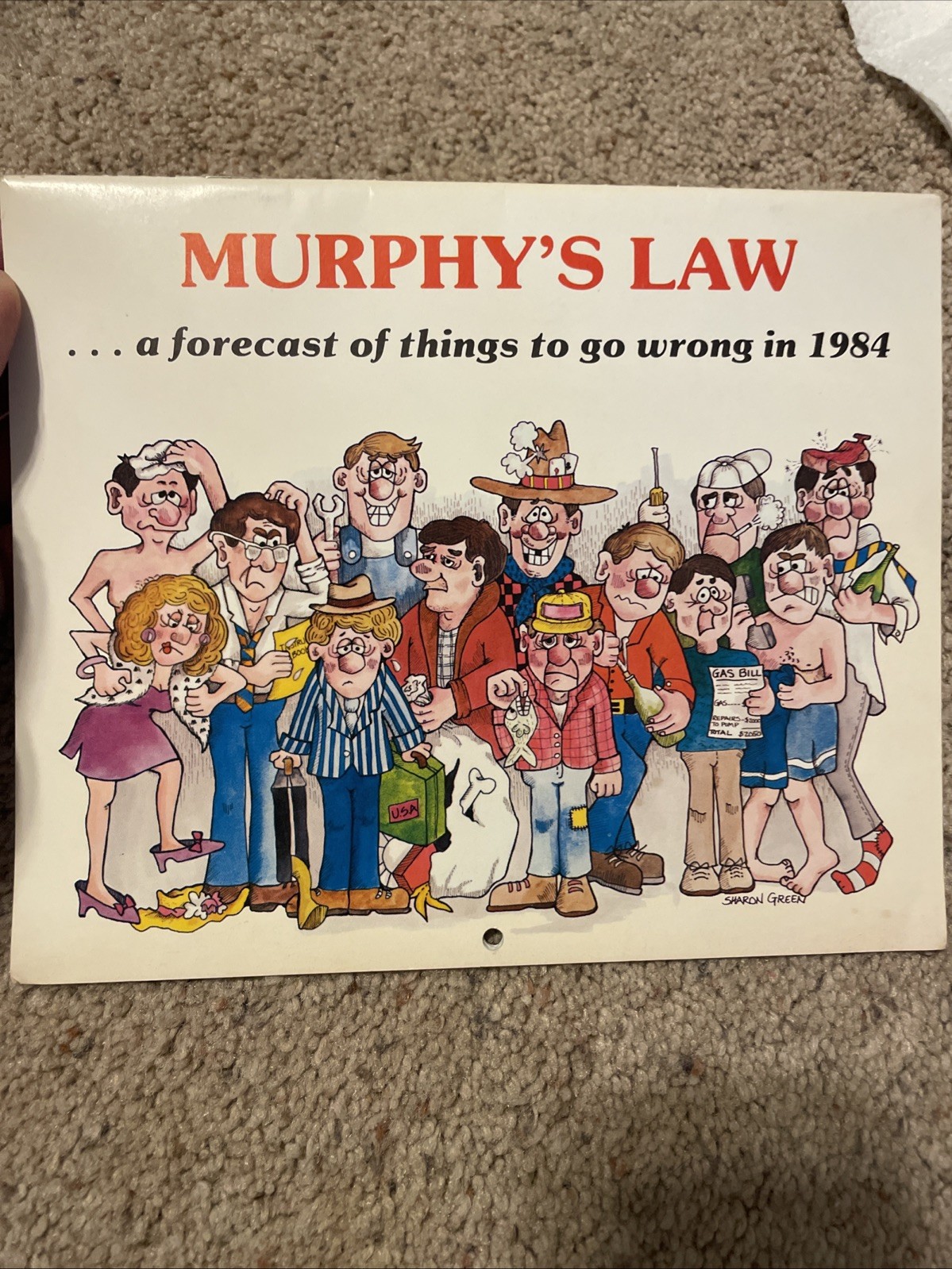 Vintage 1984 Murphy\'s Law Calendar Illustrated Sharon Green Cartoon Can Go Wrong