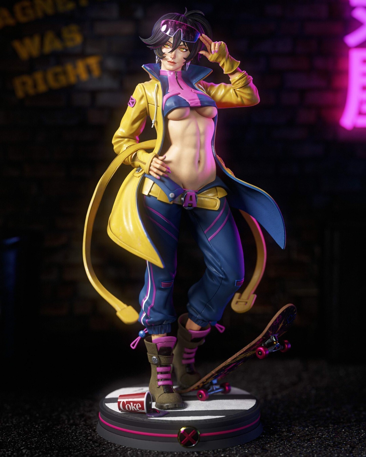 1:8 Jubilee Marvel Fan Art UNPAINTED Resin Garage Kit Skateboard Statue