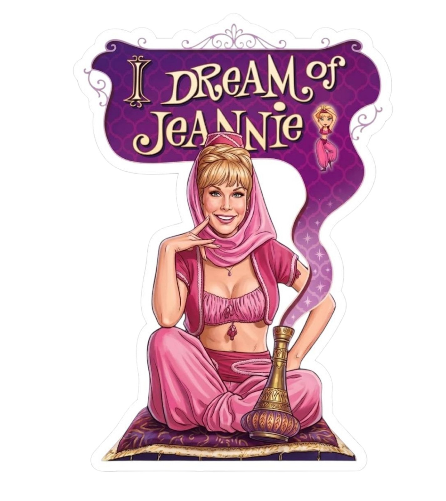 I Dream Of Jeannie TV Show Comedy Nostalgia Water Resistant Sticker