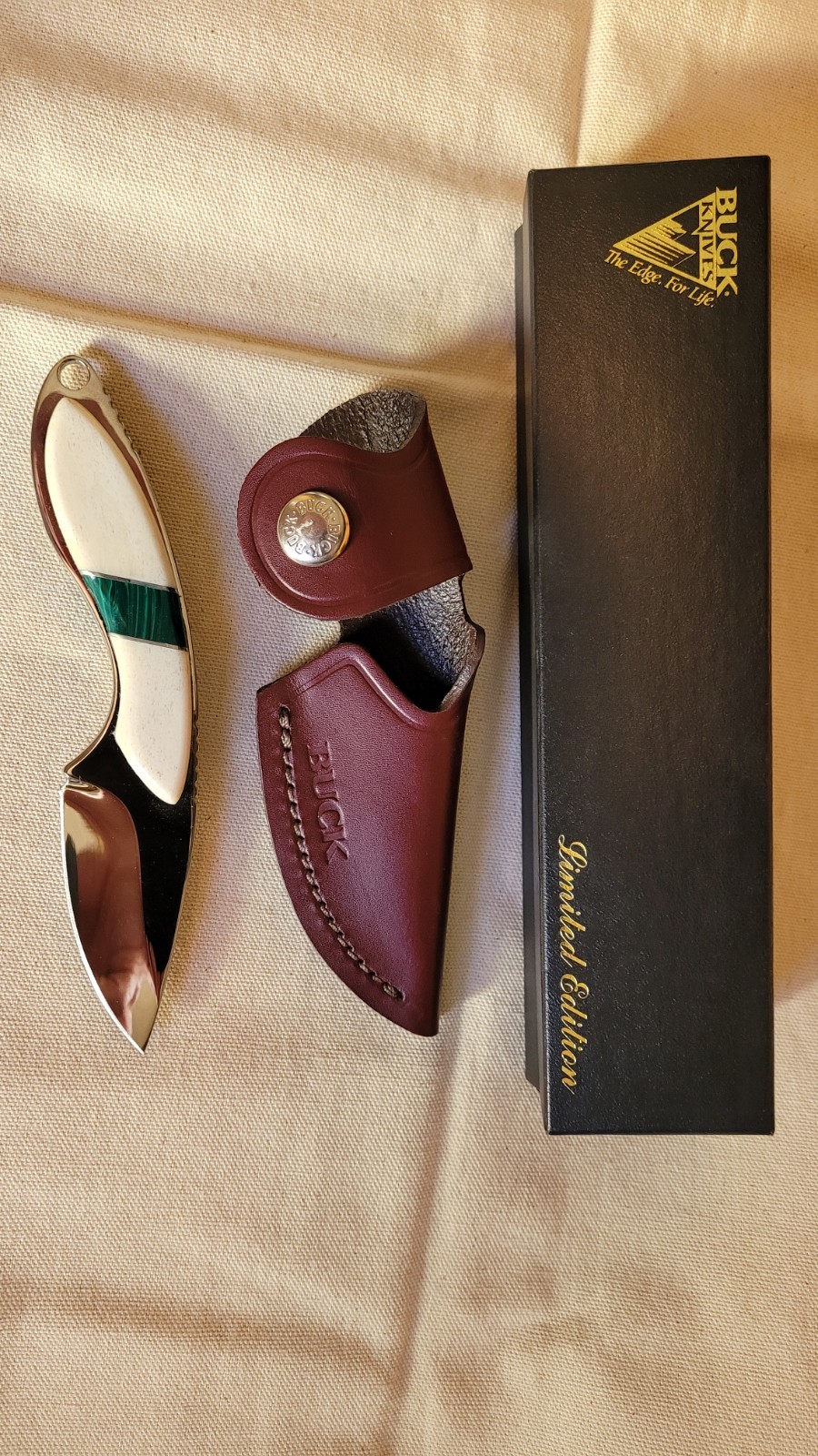Buck 326 Limited Edition Lockback Pocketknife Bone Handle Sheath Box 2004
