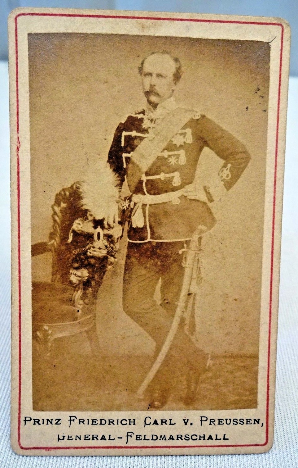 PRINDZ FRIEDRICH CARL V. PREUSSEM GENERAL FELDMARSCHALL VINTAGE CABINET PHOTO