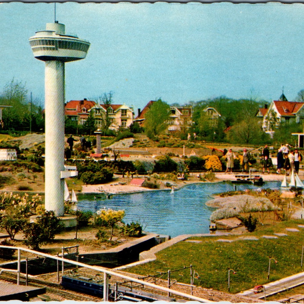 c1960s Madurodam Den Haag Netherlands Postcard Euromast Miniature Tower Becht