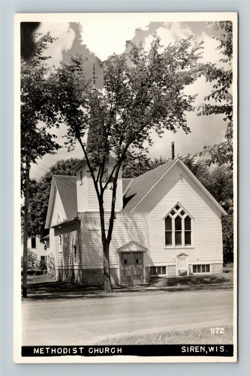 RPPC Siren WI-Wisconsin, Methodist Church, Real Photo Vintage Souvenir Postcard