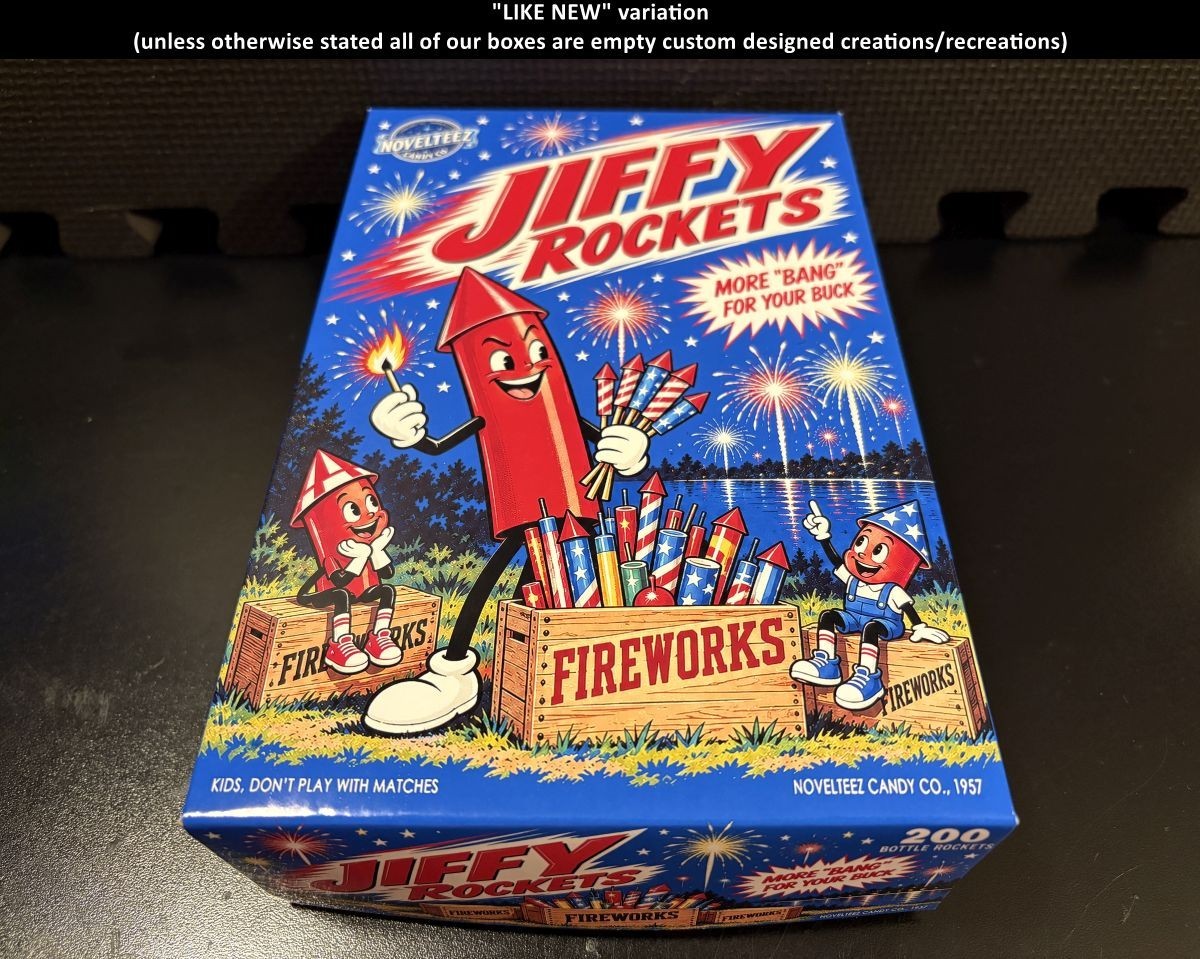 1957 Jiffy Rockets - July 4th - Retro design empty display box