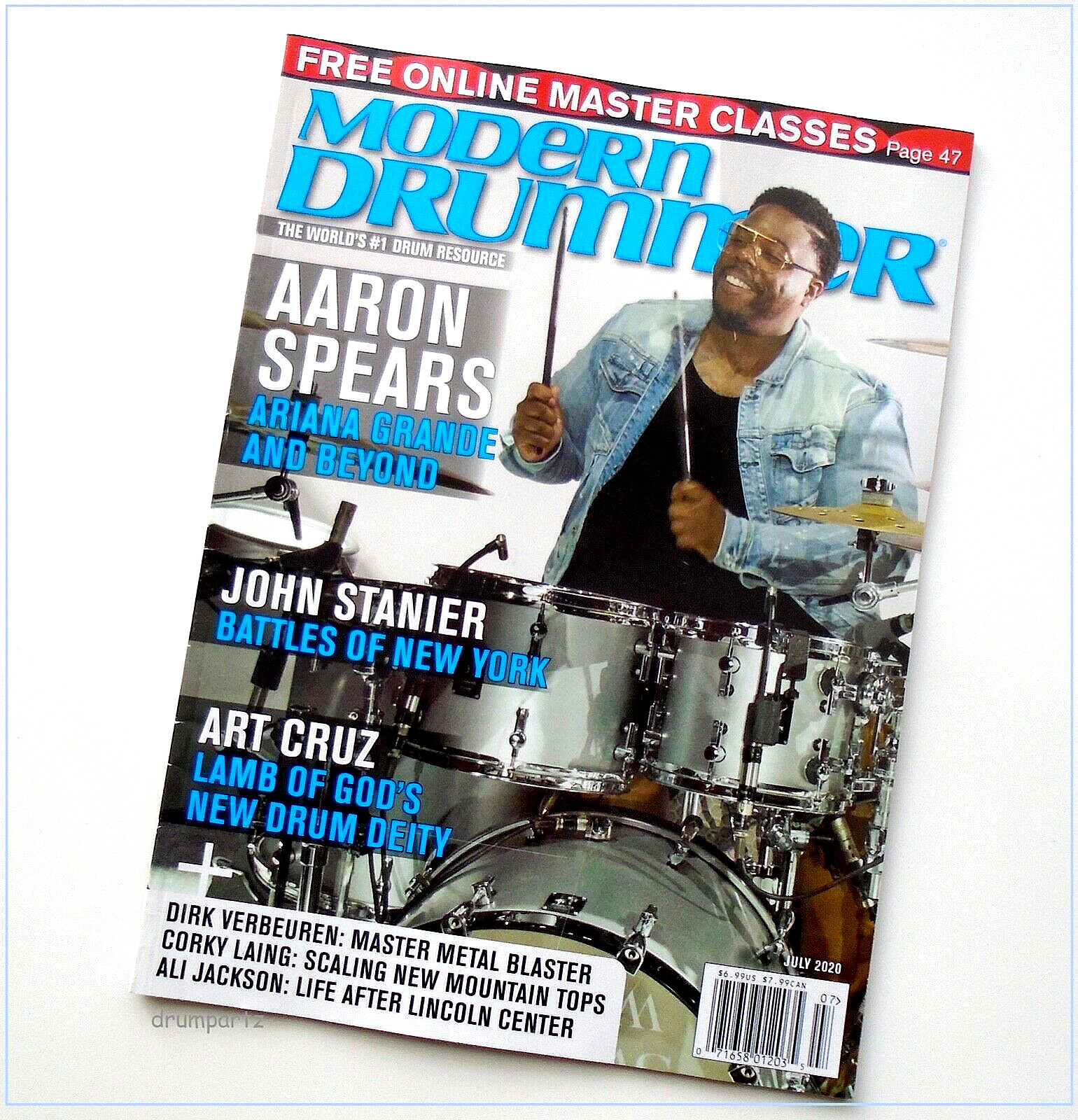 MODERN DRUMMER - July 2020 - AARON SPEARS - ARIANA GRANDE John Stanier Art Cruz