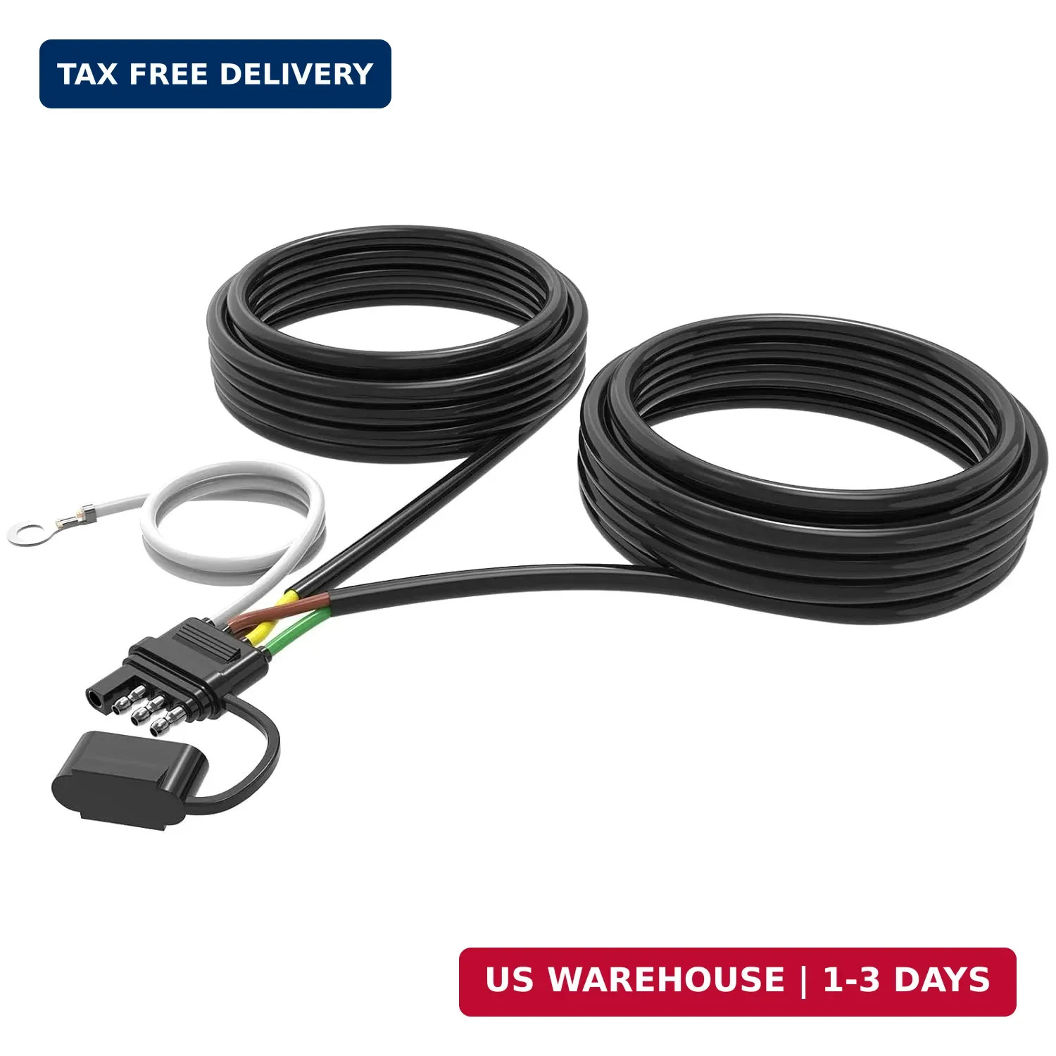 4 Pin 5 Wire Trailer Wiring Harness Kit, 22FT 16AWG Core with Jacketed Cable Tra 4 Pin 5 Wire Trailer Wiring Harness Kit, 22FT 16AWG Core with Jacketed Cable Tra