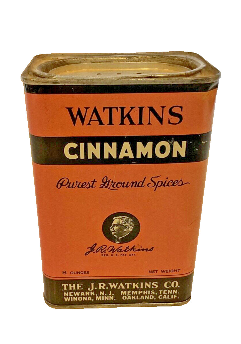VTG Watkins Spice Tin Cinnamon 8 oz. size T-11