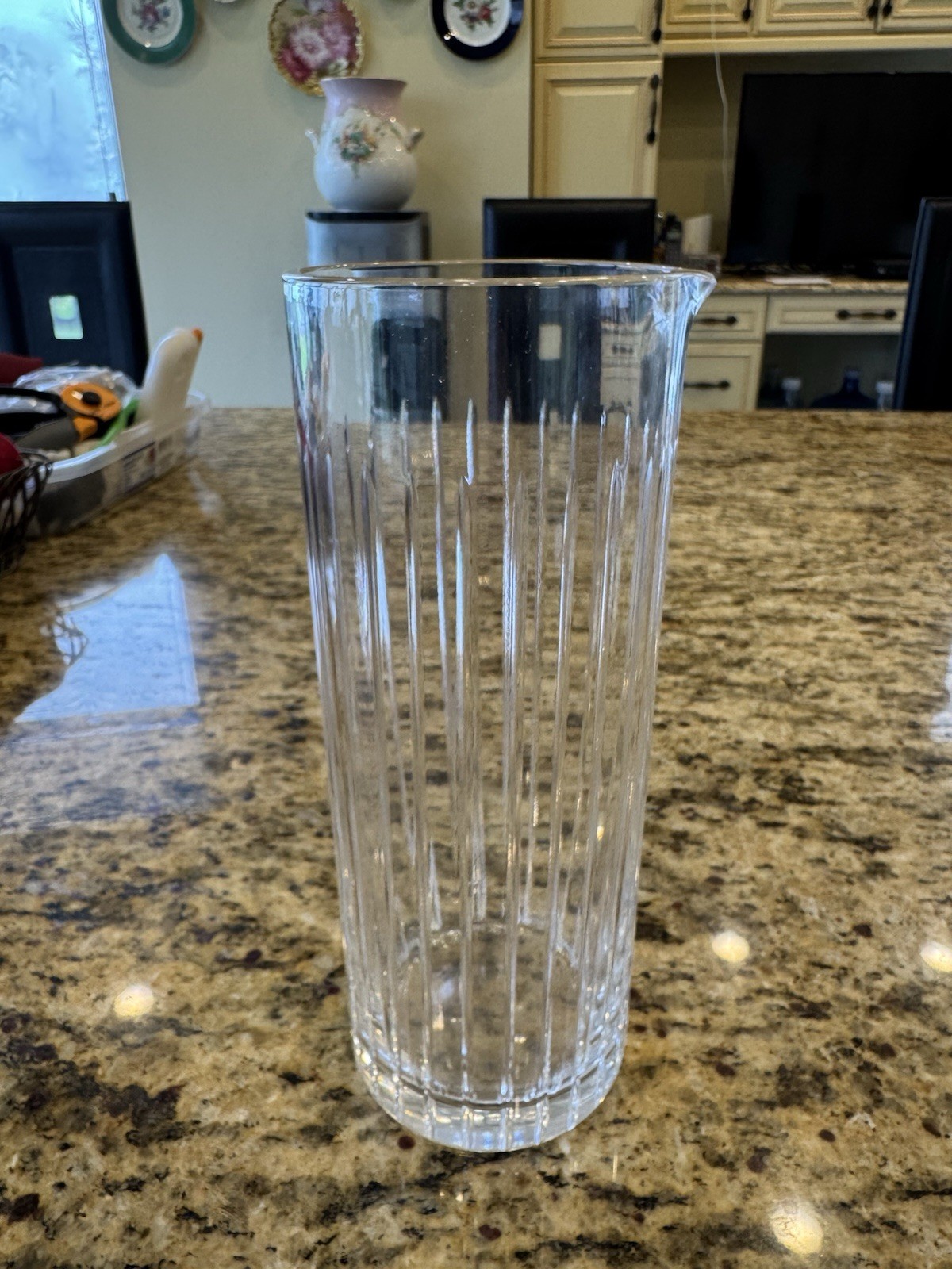 Vintage Ribbed Glass Vase