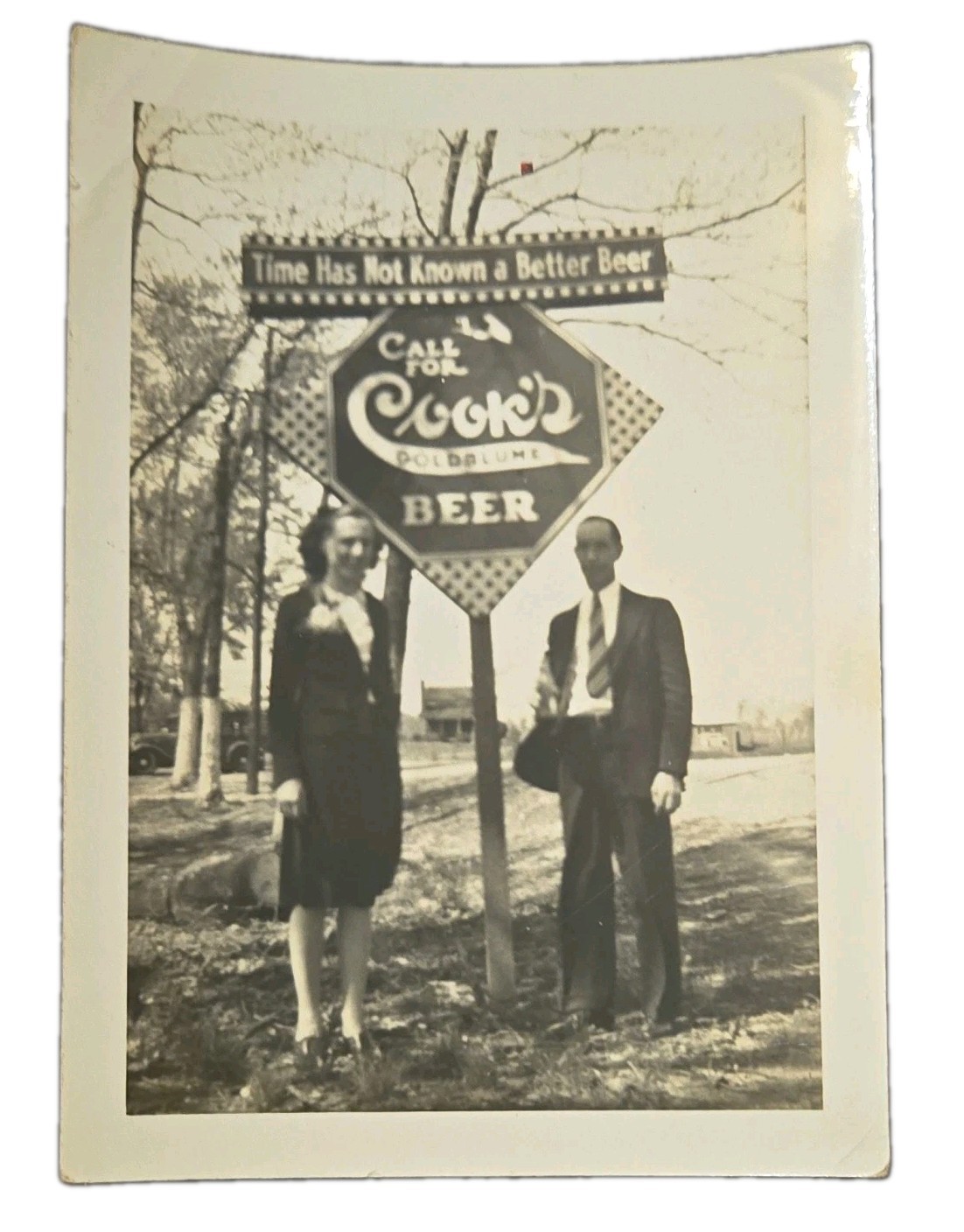 Vintage 1940s Photo Lot 3 Oertel\'s 92 Falls City Cook\'s Beer Sign Billboard KY