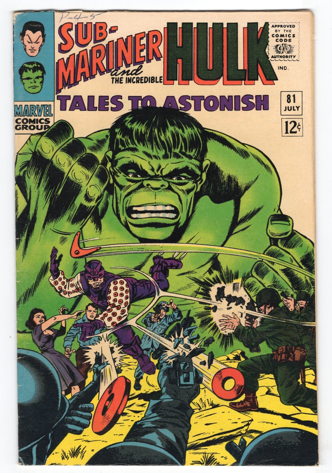 Tales To Astonish 81 1966 Marvel Comics VG+ 4.5 Namor Hulk Mole Man Boomerang