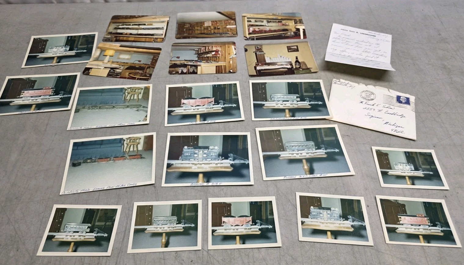 🔥 Vtg Model Train Photo Lot Letter Envelope Lionel 318E Caboose 517 Ephemera 