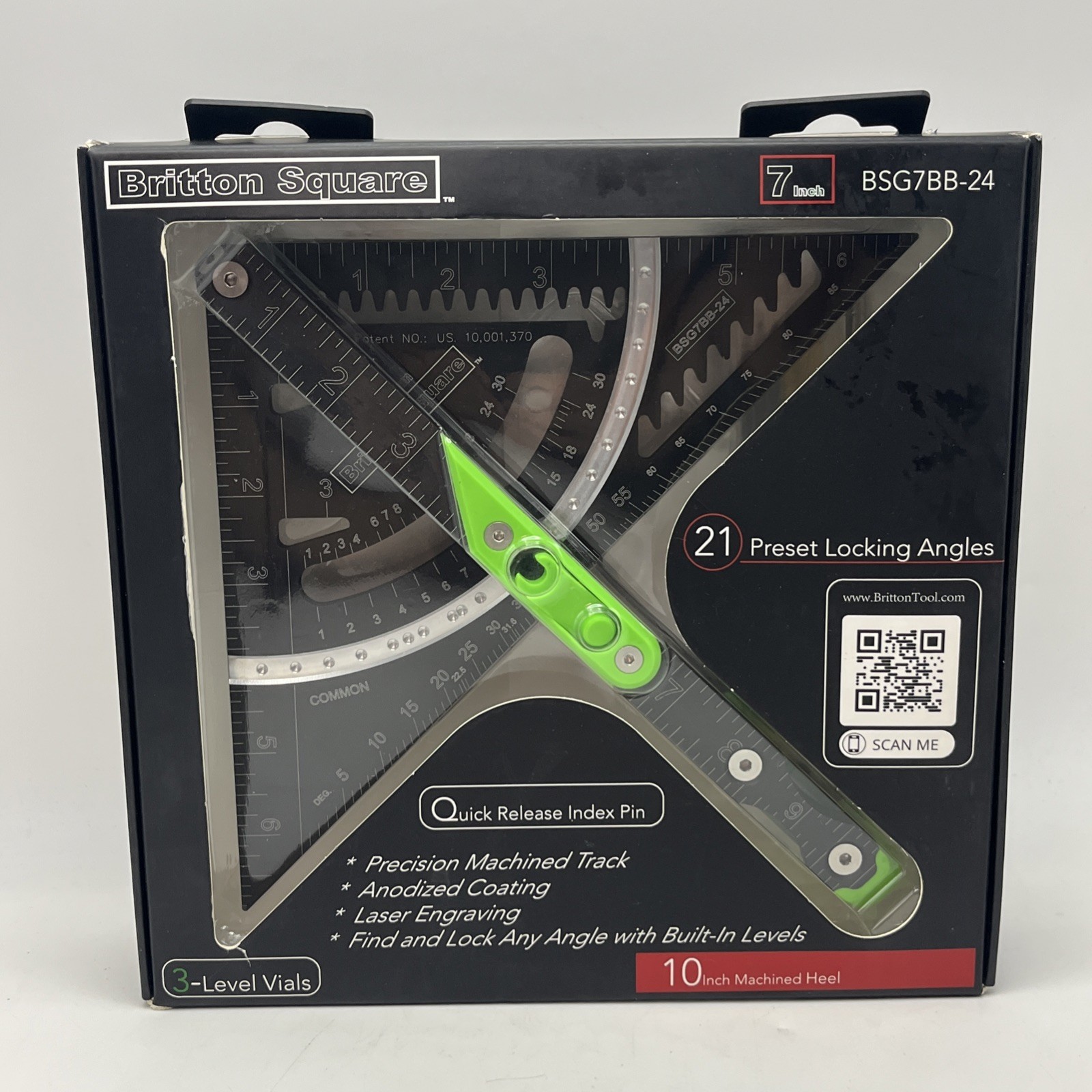 7\'\'-Black/Green Aluminum Rafter Square -Rafter Square with Level, Innovative