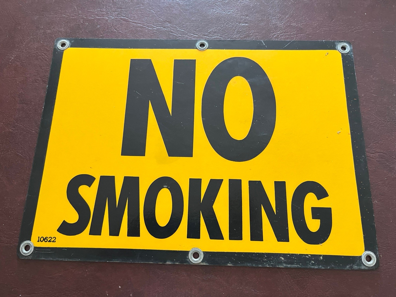 Vintage Steel NO SMOKING Sign 10\