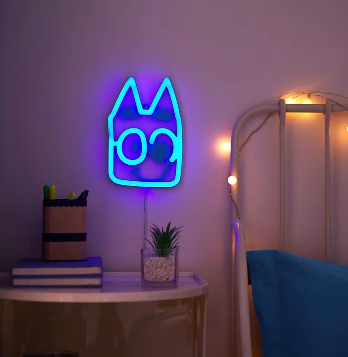 Bluey LED Neon Wall Art Light Up Sign Kids Room Bedroom Decor Battery Operated