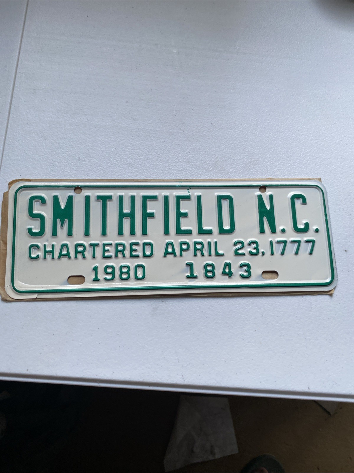 1980 Smithfield NC North Carolina City License Plate