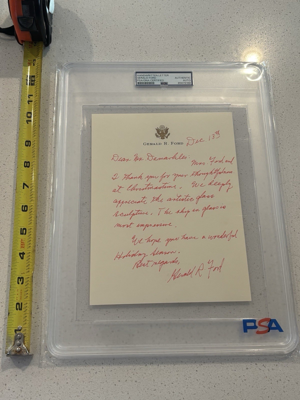 President Gerald R. Ford Signed ALS Autographed Signed Letter Handwritten PSA