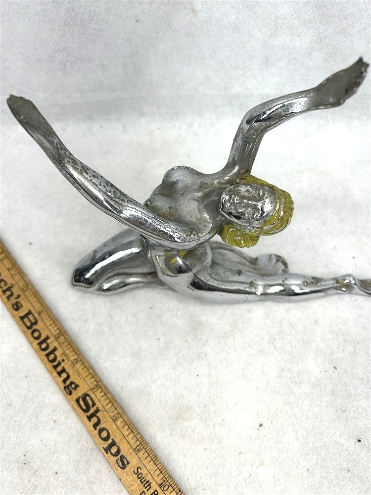 antique auto hood ornament  rare nude lady dancing 1920-30s original