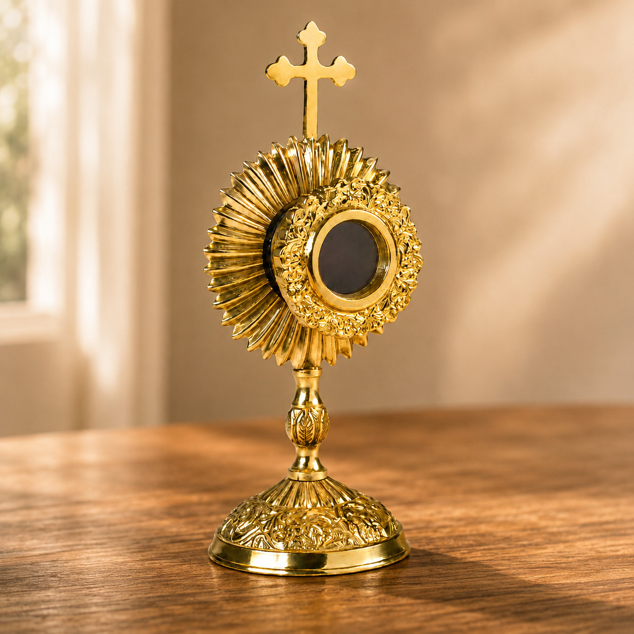 High Polished Brass Personal Reliquary Relic Holder with No Luna