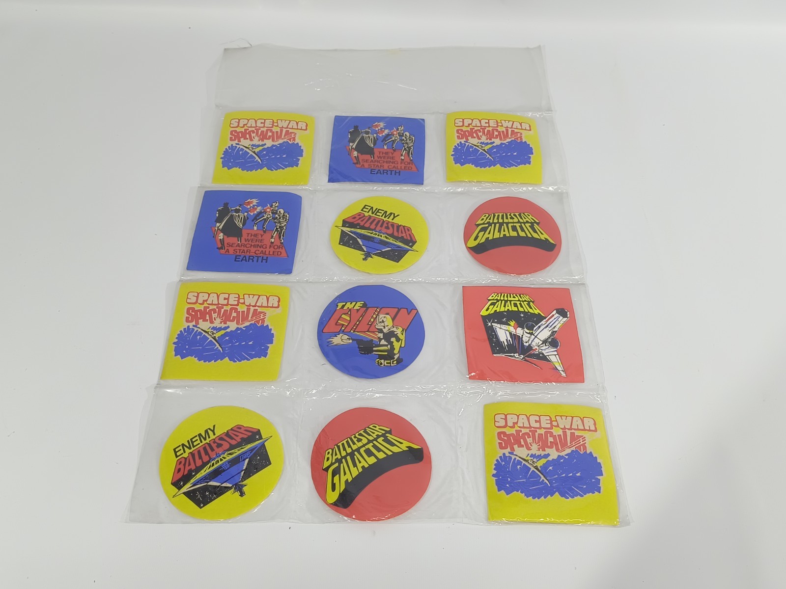 Battlestar Galactica Vintage Argentina Lot 12 Unused Stickers Store Display Rare