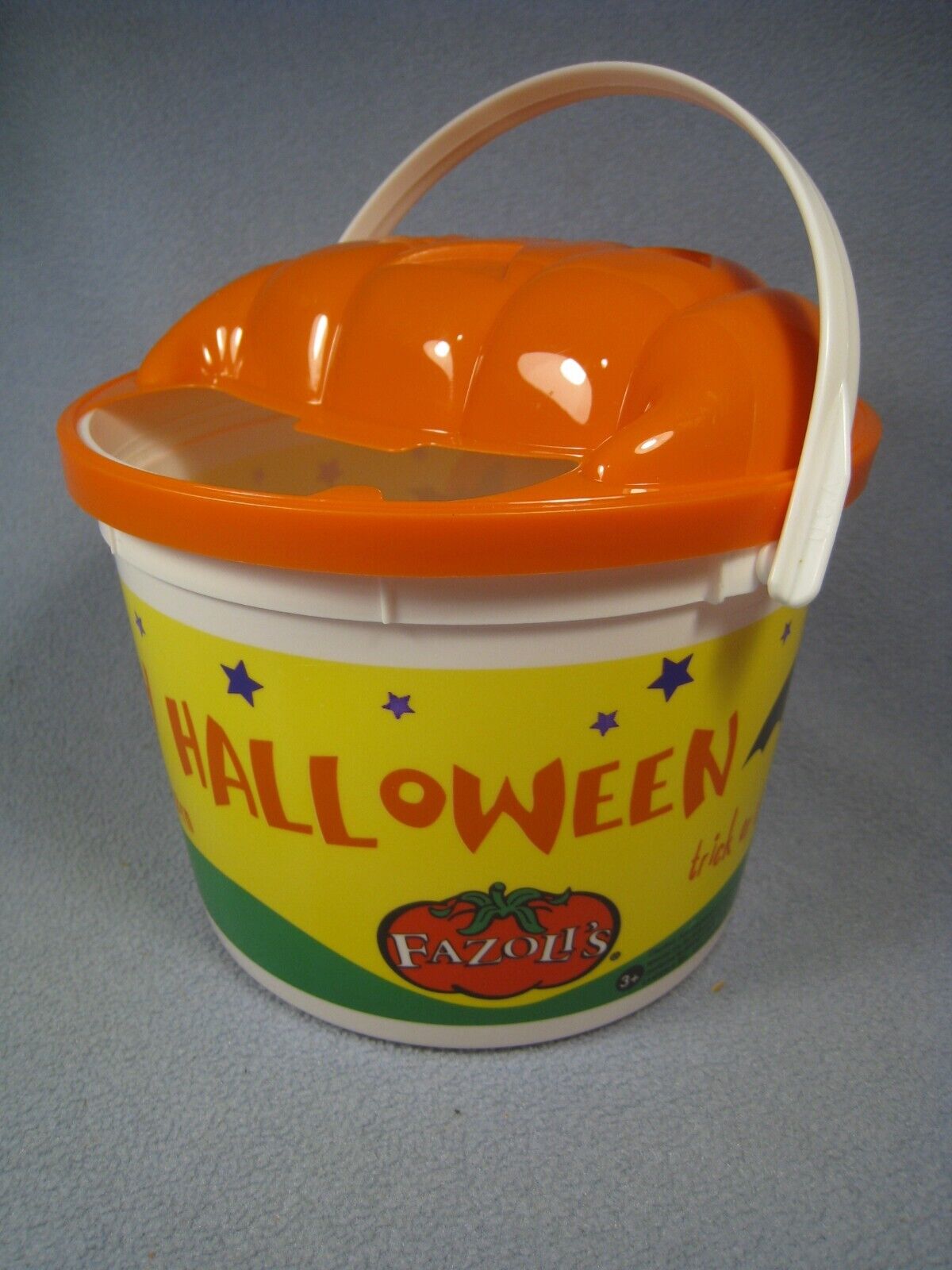 Rare Vintage Plastic Fazoli's Trick or Treat Happy Halloneen Candy Bucket