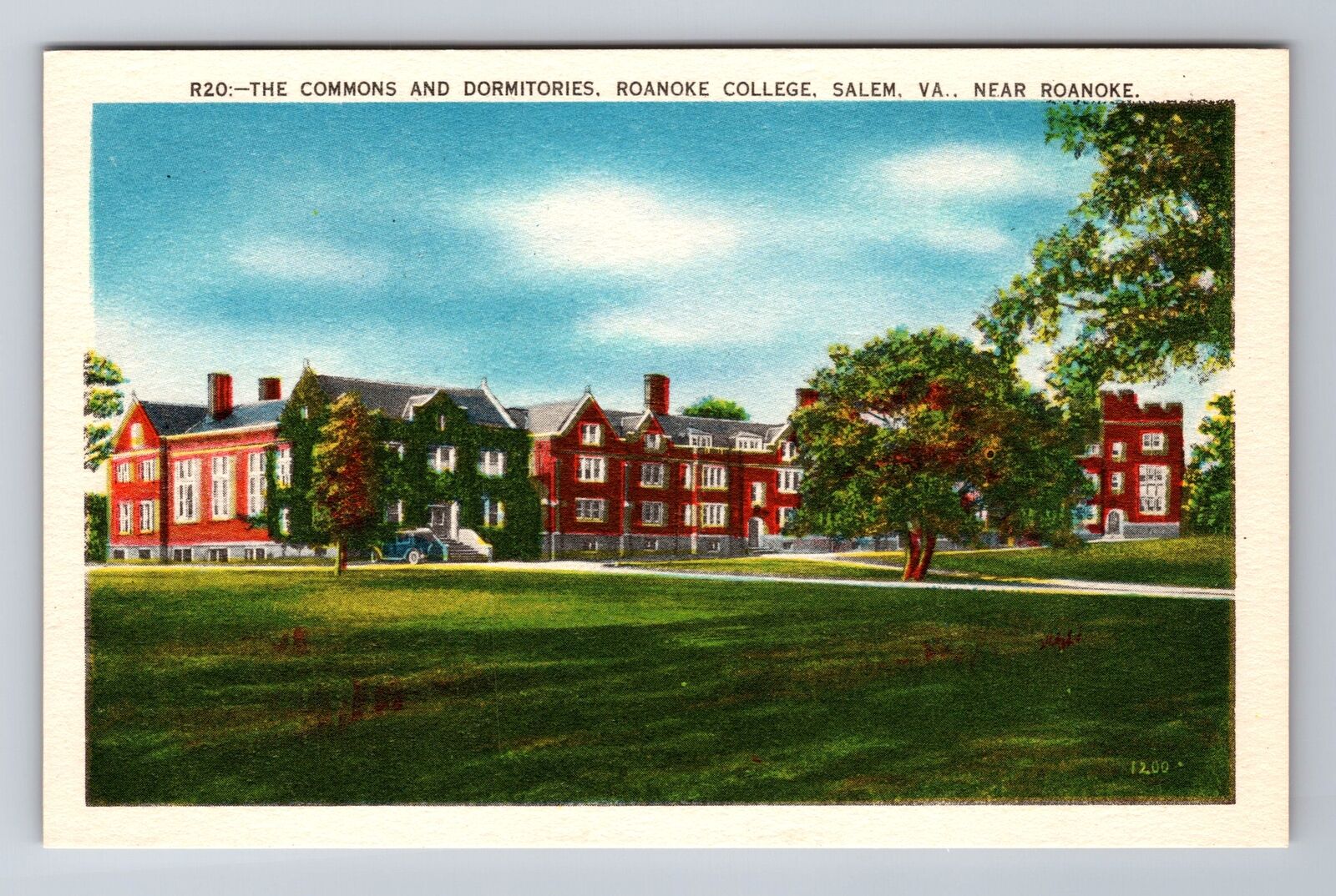 Salem VA-Virginia, The Commons And Dormitories Roanoke College Vintage Postcard