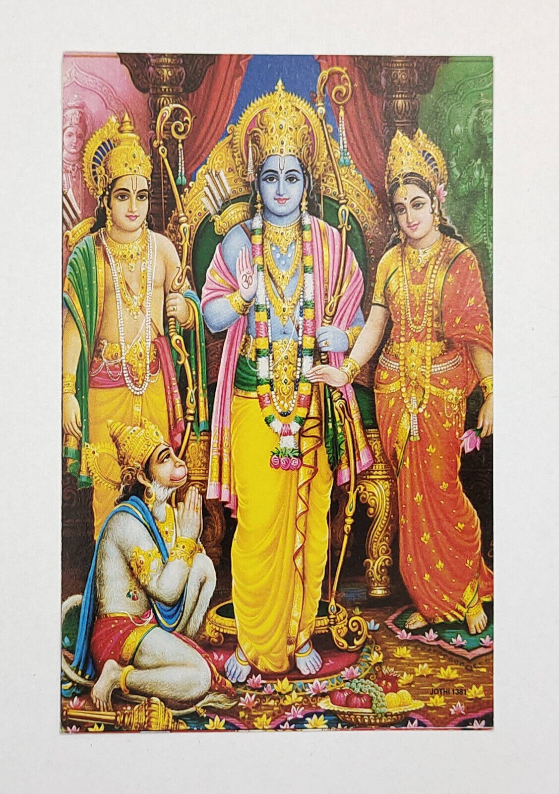 Religious Post Card- God & Goddess - Ram, Laxman, Sita & Hanuman Rare Post card