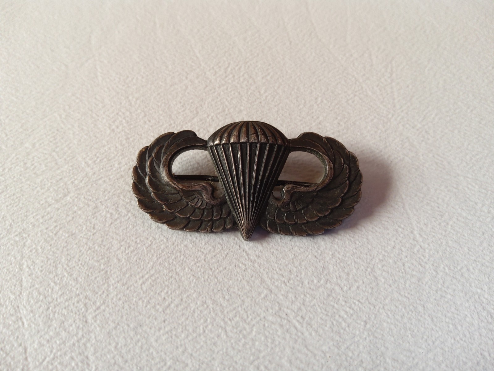 Vintage WWII Army Airborne Military Pin Badge Jump Wings Sterling Silver