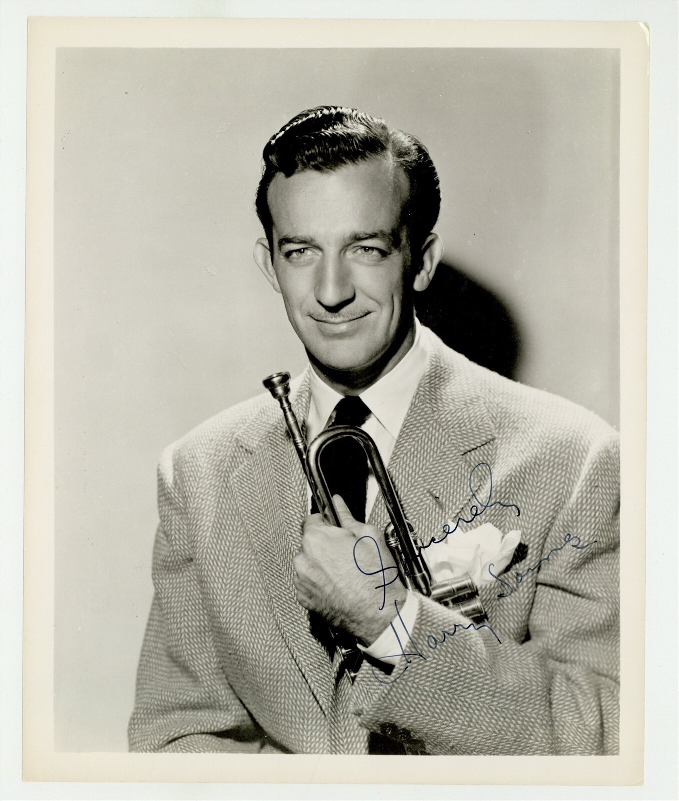 Harry James 1950 Signed 8x10 Jazz Trumpet Big Band Musician Actor Photo 