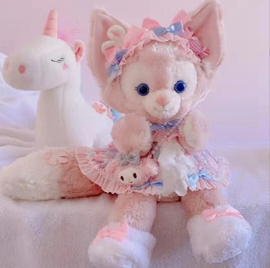 40cm LinaBell Plush Toy Pink Fox with Flower Dress Doll Duffy\'s Friend Gift 40cm LinaBell Plush Toy Pink Fox with Flower Dress Doll Duffy\'s Friend Gift
